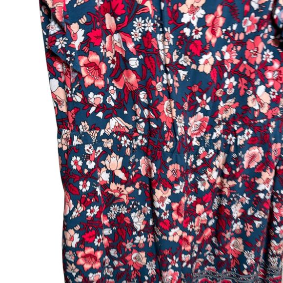 Loft Romper Women's Petite Small Sleeveless Ruffle Boho Printed Casual - Picture 4 of 8